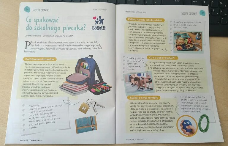 Artykuł Asi Pieszki w magazynie „Małe Charaktery”